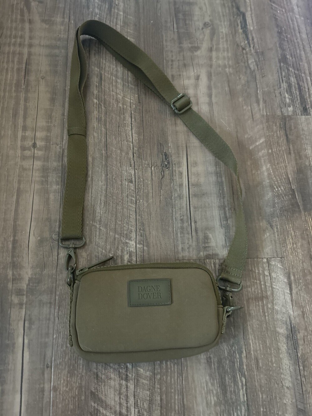 Dagne Dover Mara Neoprene Phone Sling/Crossbody Dark Moss/Olive Excellent Cond.